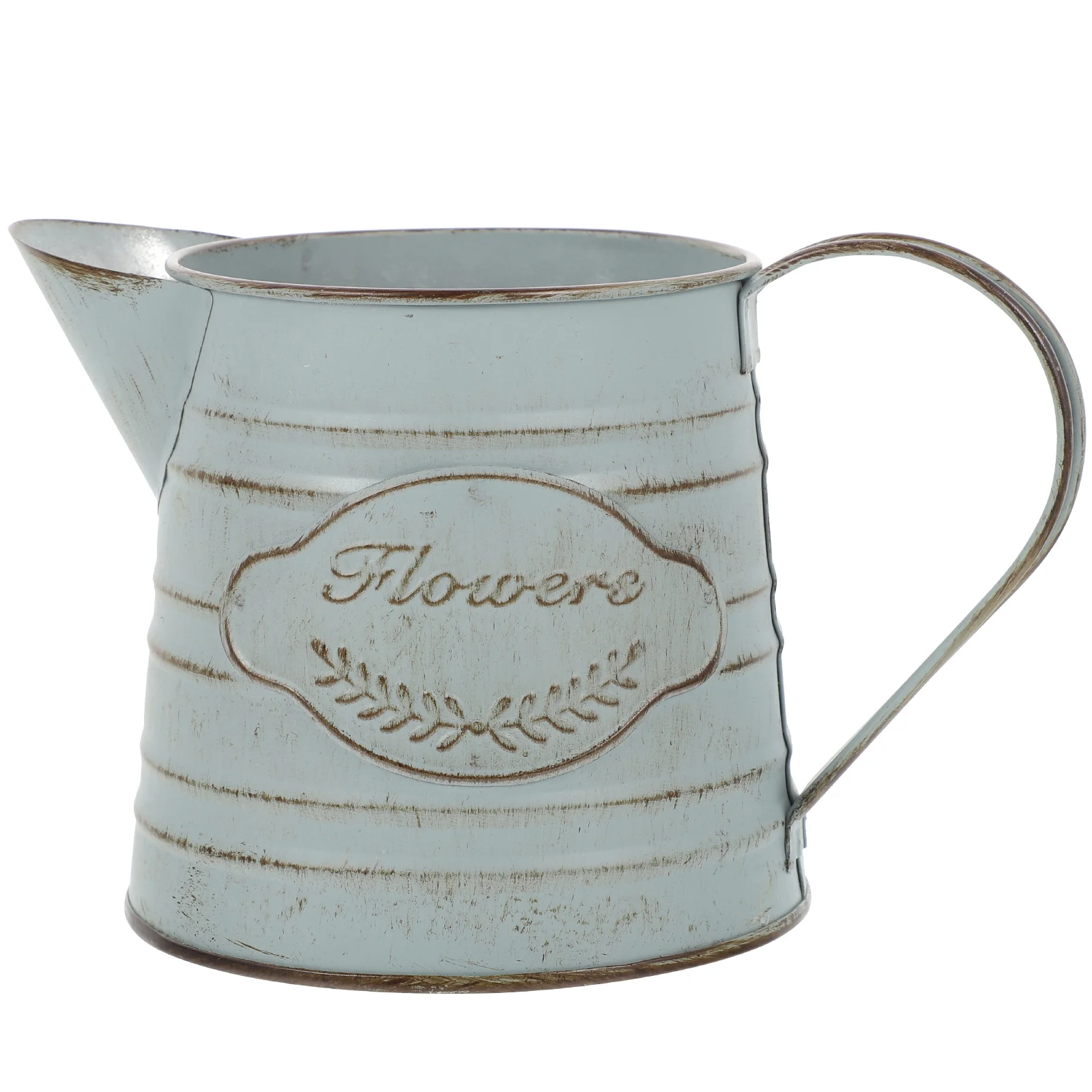 

Decor Tin Flower Pot Arrangement Vintage Flowerpot for Wrought Iron Jug Retro Vase Floral Dried