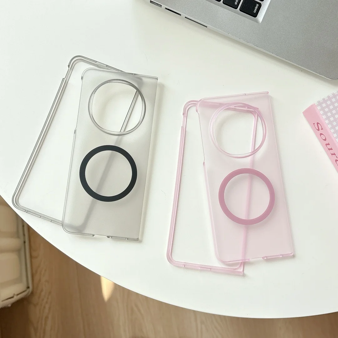 Ultra Thin Matte Magnetic Phone Case with Frosted Clear Hard Back Cover