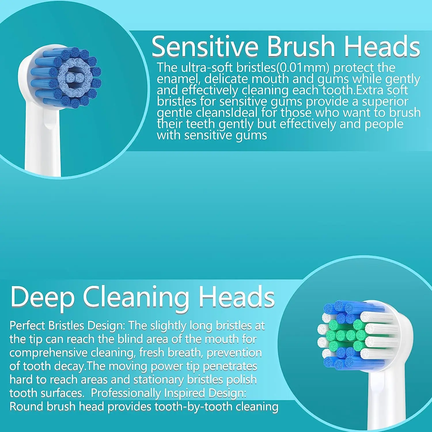 Toothbrush Heads Compatible with Oral b Electric Toothbrush 4 Sensitive 4 Precision 4 Floss 4 Cross 16Pack