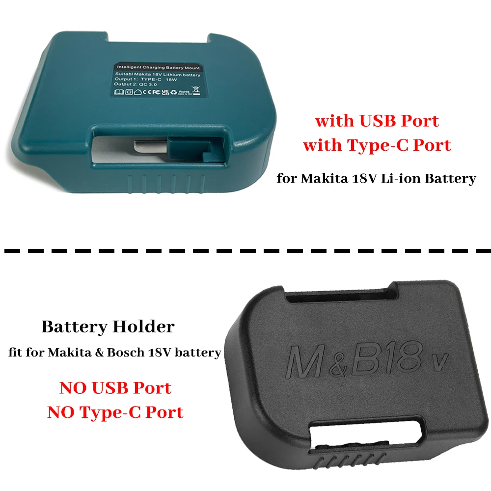 1pc For Makita 18V With USB With Type-C Battery Holder For Makita 18V Battery BL