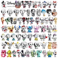 Hot Sale Disney Charms Mickey Mouse Stitch Mermaid Captain America Beads Fit Original Bracelets DIY Women Jewelry Gifts