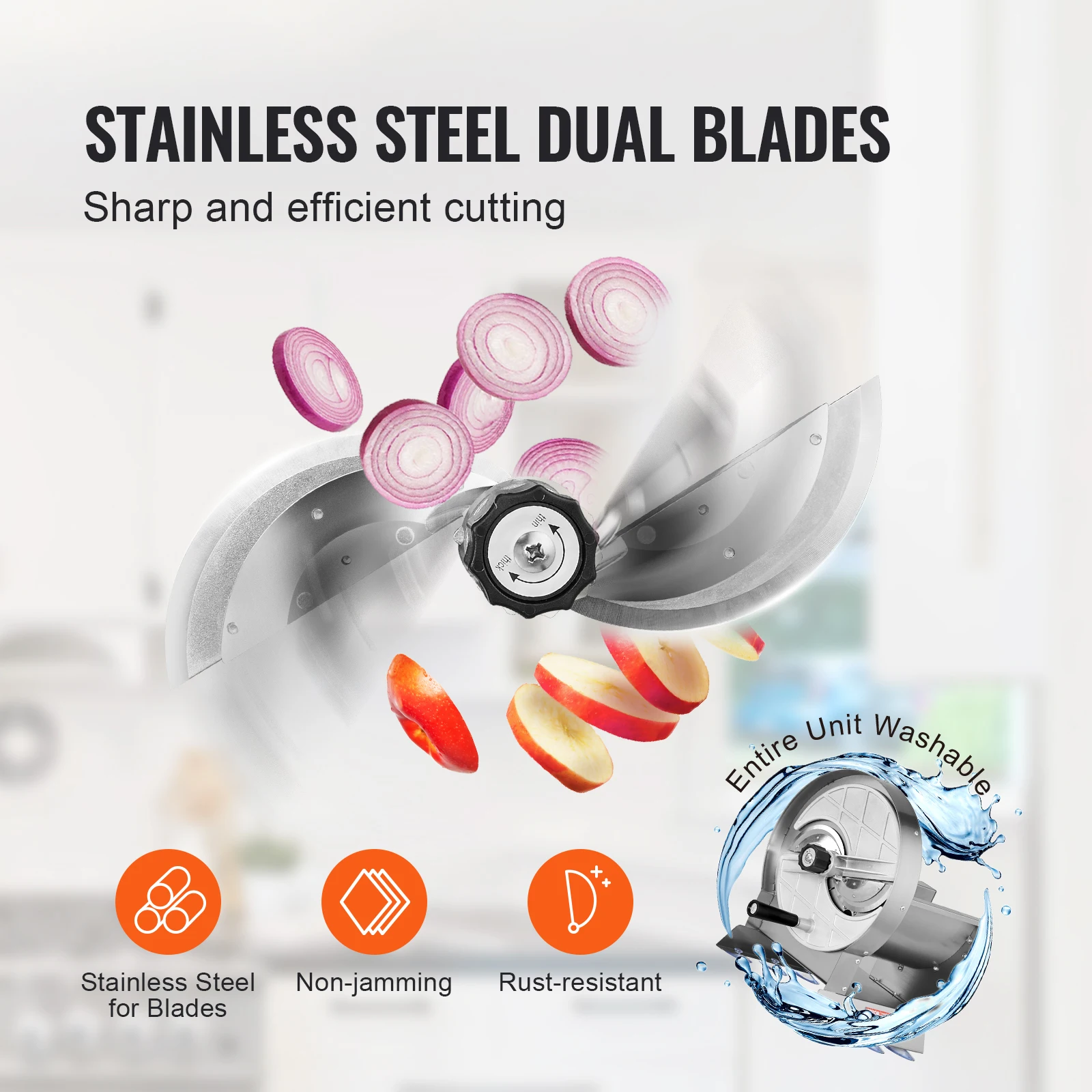 SucceBuy Manual Vegetable Fruit Slicer 0-0.5"/0-12mm Thickness Adjustable Commercial Slicer Machine Food Cutter Slicing Machine 3