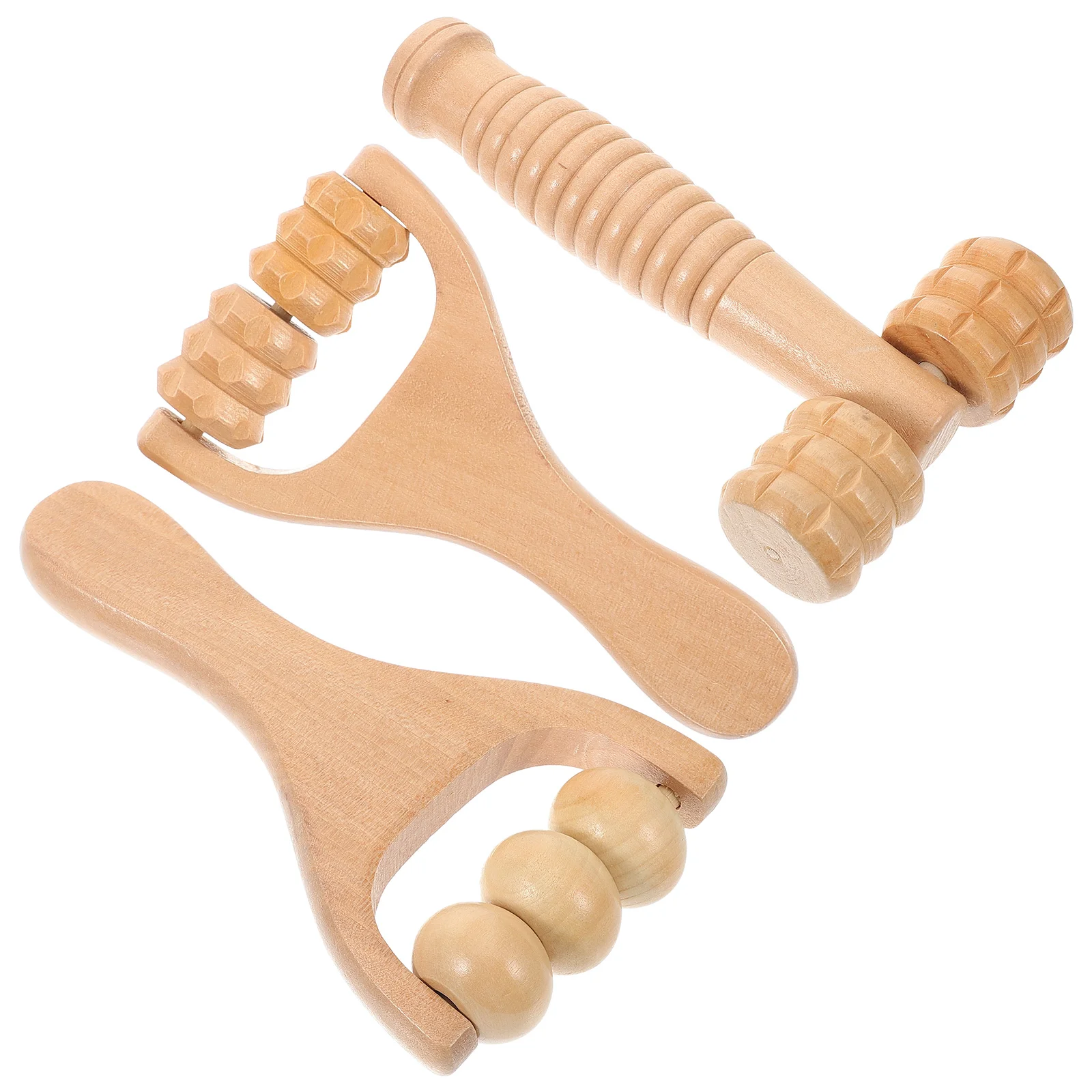 Wooden Massage Roller Sensory Massage Set Face Tool Multi-Functional Foot Massager