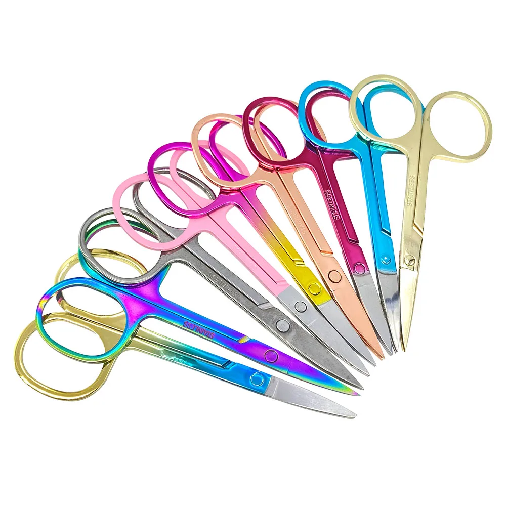1 Pc Eyebrow Scissor Makeup Eyelash Trimmer Facial Hair Remover Manicure Nail Cuticle Scissors