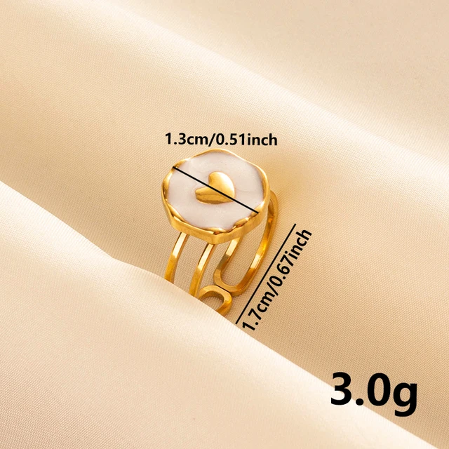 Bagues ouvertes bohème en émail blanc, couleur or, luxe, irrégulier, en acier inoxydable, réglable, bijoux de charme pour femmes, cadeaux