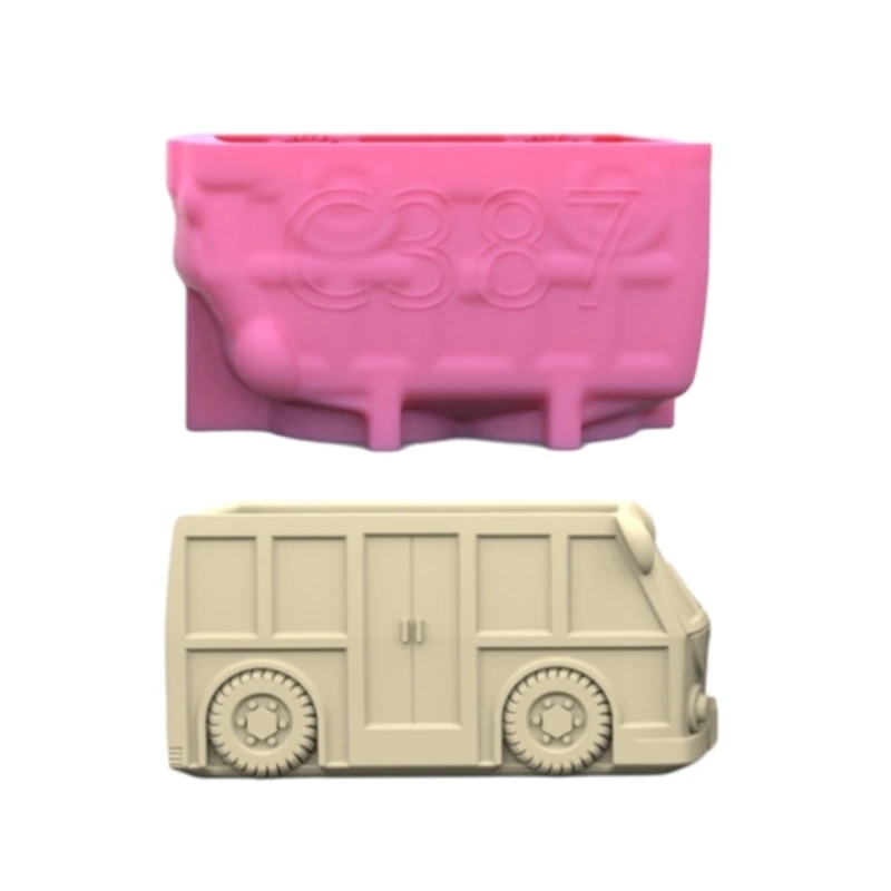 

Geometric Small Motorcar Gypsum Silicone Molds Storage Box Mold for Making Succulent Plant Pot Flower Pot Pen Holder
