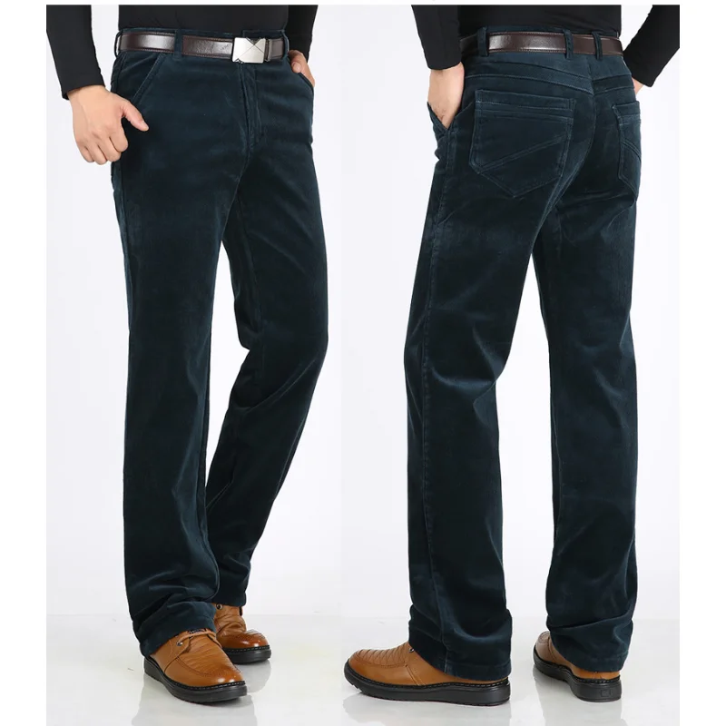 

Winter Men's Thick Warm High quality Corduroy Long Pants Brand Loose Casual thick Male Trousers Large Size 29-36 38 40 42 43 44