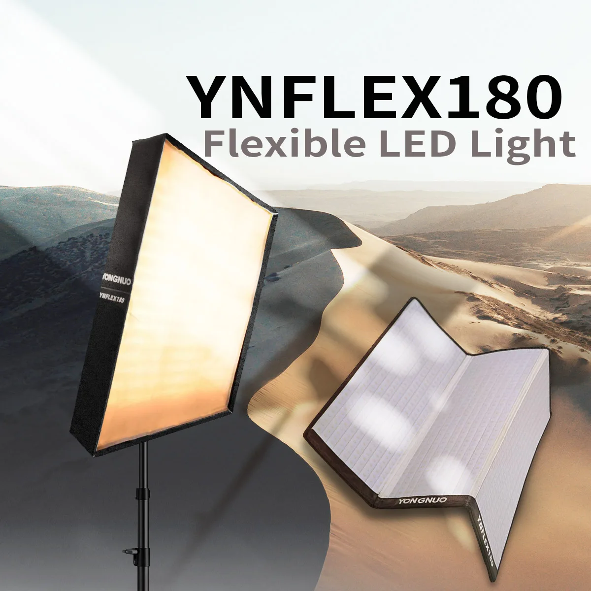 Двухцветная гибкая светодиодная лампа YONGNUO YNFLEX180 180 Вт 2500K-7000K для фото-и видеосъемки с фотографией и режимом создания 12 сцен