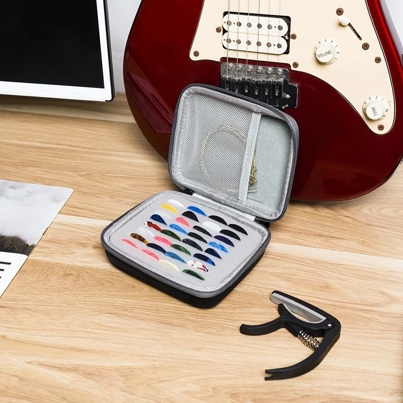 

Guitar Pick Case, Guitar Pick Storage Box Organizer, Guitar Pick Holder With Guitar Replacement Parts For Acoustic Electric