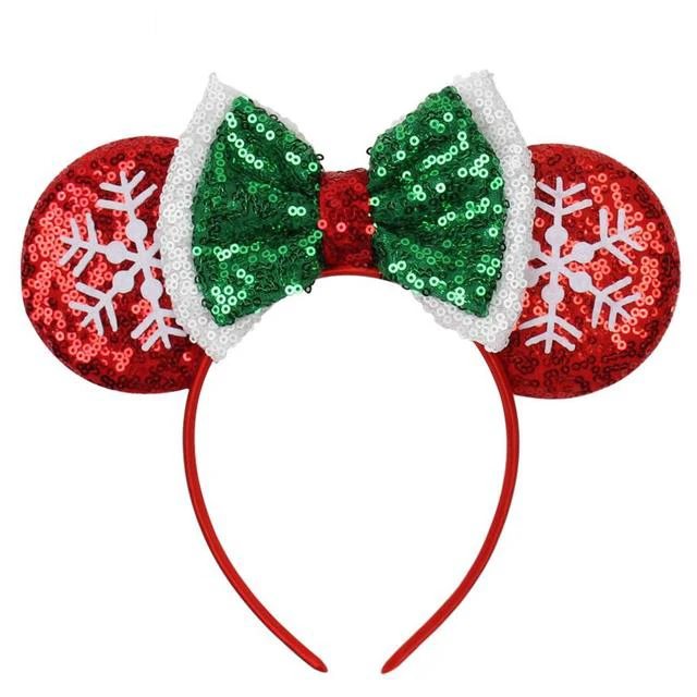 Fashion Mickey Minnie Ears Headband Star Moon Mouse Party Leopard Hairband Kids Sequin Bow Female Hair Accessories accessoriesbaby easter  Baby Accessories