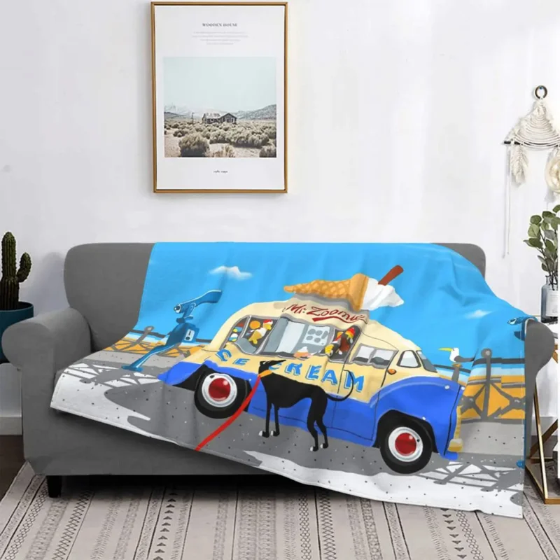 

Mr. Zoomie Blanket Fleece Greyhound Whippet Sighthound Dog Super Warm Throw Blankets for Bed Bed Rug