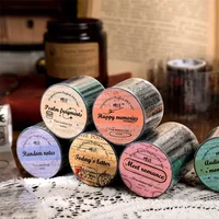 1Roll Tape Transparent Seal Simple Basic Collage Fastener Time Book Draft Series Vintage English Supplies Scrapbook 50MM*2M 1