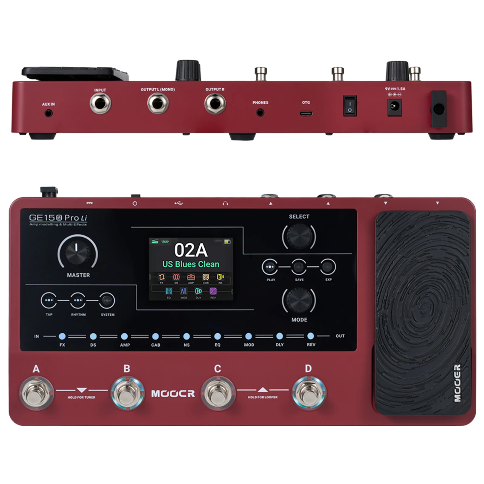 MOOER GE150 Pro Guitar Multi-Effects Pedal｜Amp Modelling + IR