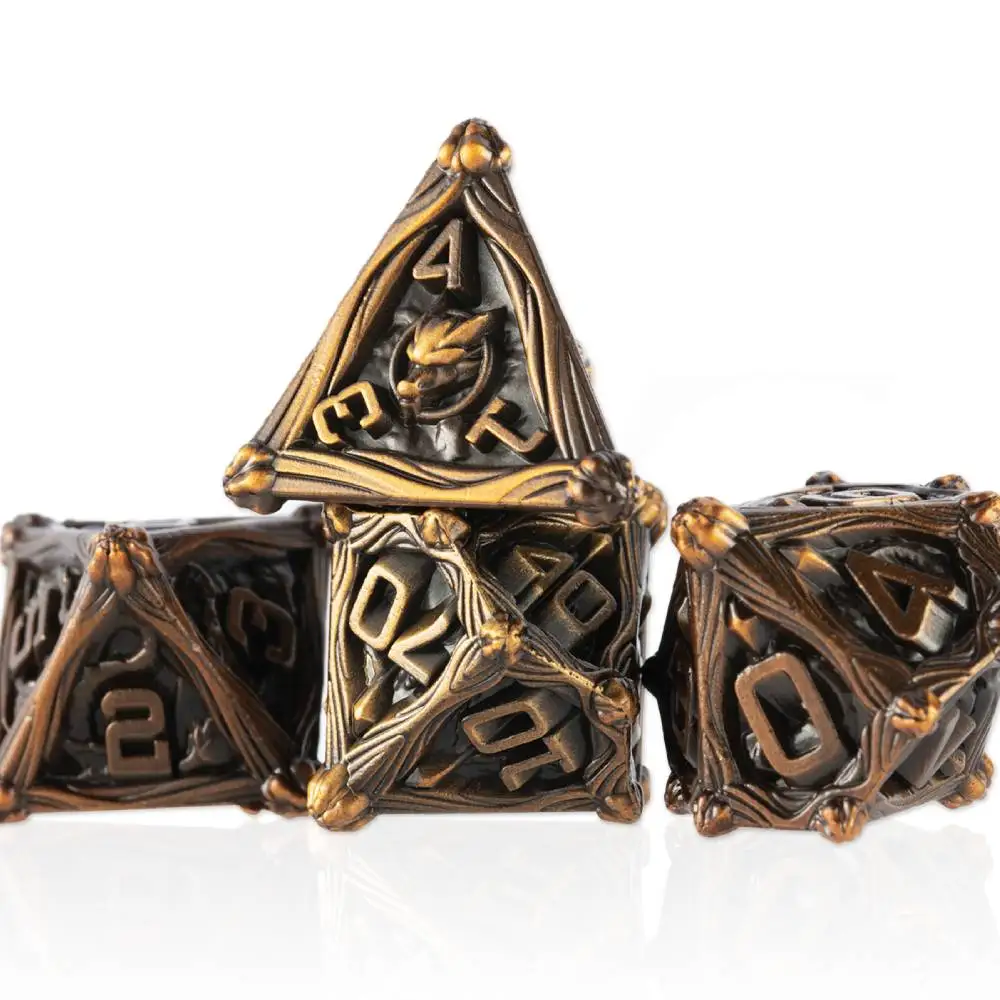7PCS Polyhedral Metal DND dice, Role Playing Dice, Metal Dices Zinc Alloy for Dungeons and Dragons D&D RPG Dice D100 D20 D10 D6