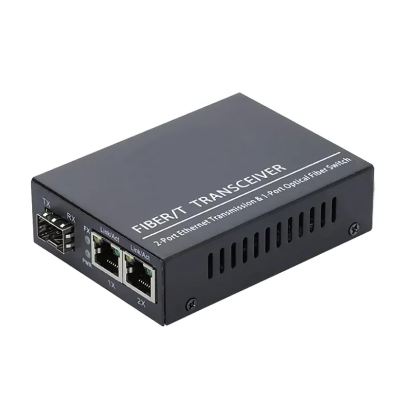 

SFP Gigabit Ethernet Fiber optical switch 1 SFP 2 RJ45 10/100/1000M Fiber optic transceiver 20km LC Single mode dual fiber