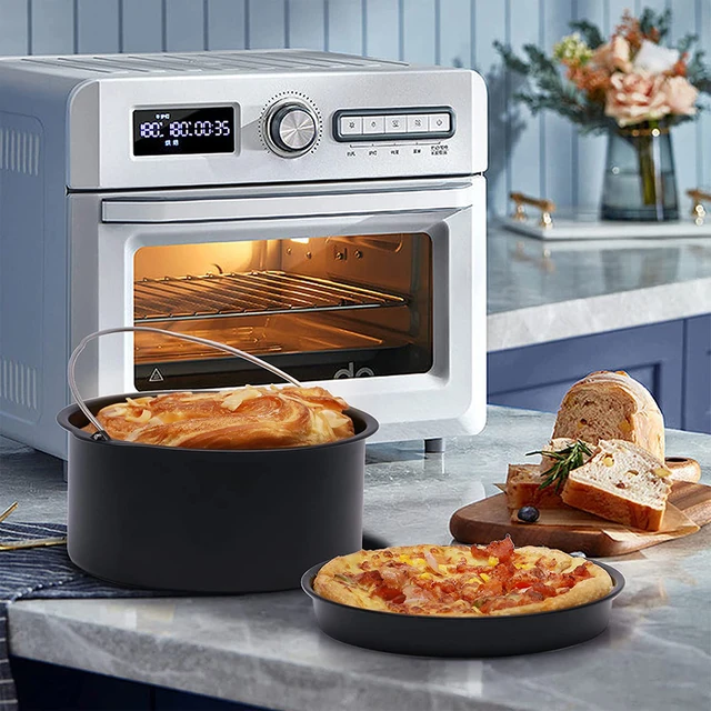 2Db Air Fryer Tartozék Tartós Levegő Sütő Pizza Serpenyő És Sütőhordó Nem Tapadás Nélküli Bevonat Kerek Sütemény Süteménykészlet - Image 2