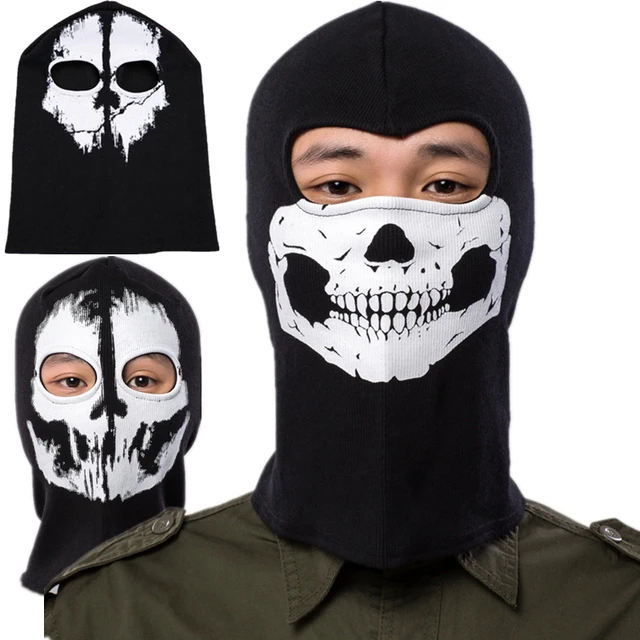 Game Ghosts Skull Black Face Mask Cosplay Motorcycle Tactical Balaclava Hood  Warm Windproof Adult Unisex Halloween Prop - AliExpress