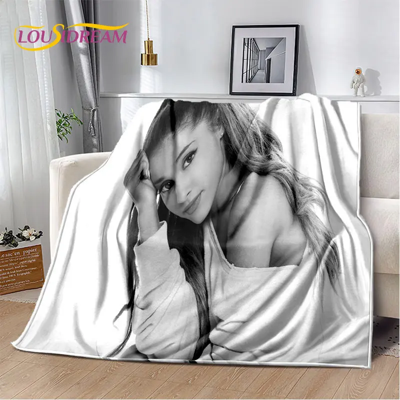 3D 인기 가수 Ariana Grande 고양이 Ari 부드러운 플러시 담요, 플란넬 담요 거실 침실 침대 소파 피크닉을위한 담요를 던져