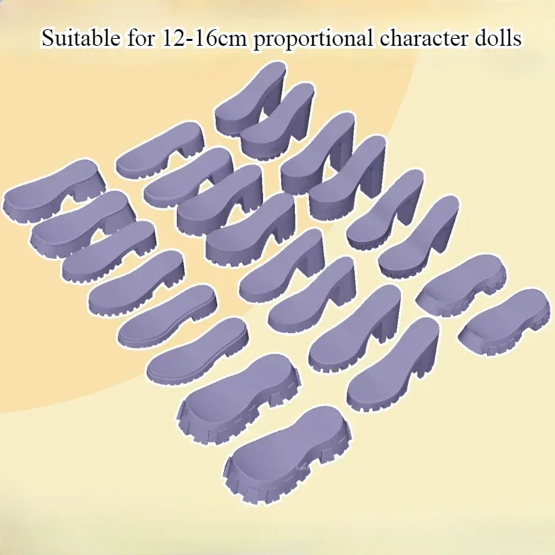 2.3CM 신발 밑창 실리콘 몰드 초경량 점토 도자기 인형 신발 DIY 장식 애니메이션 캐릭터 신발 밑창 만들기 도구