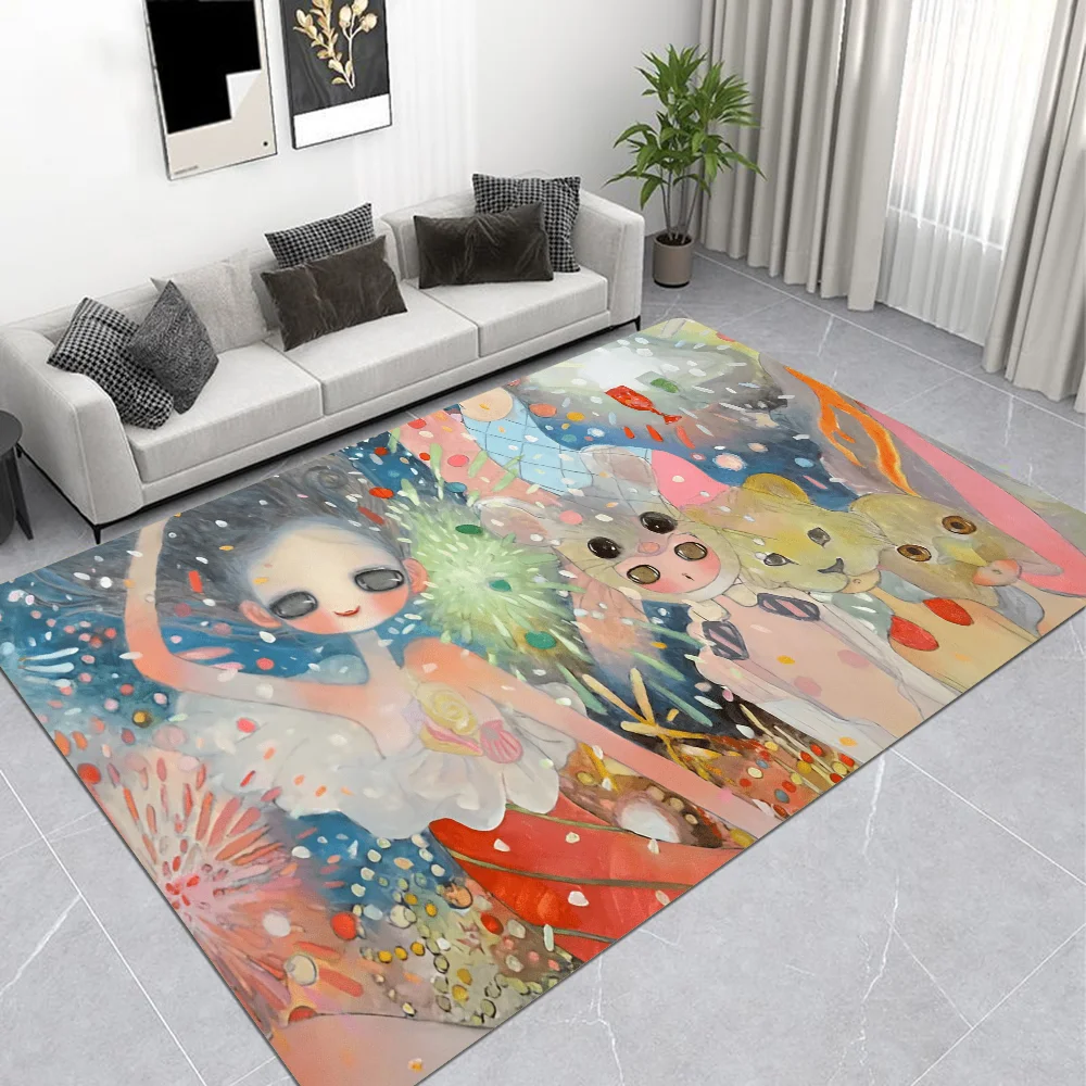 Aya Takano art Kitchen Mat Kids Room Bedroom Decoration Balcony Anti-Slip Doormat Living Room Alfombra 3