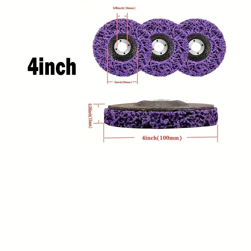3pcs Strip Discs 4in Paint & Rust Removal Wheel for Angle Grinder