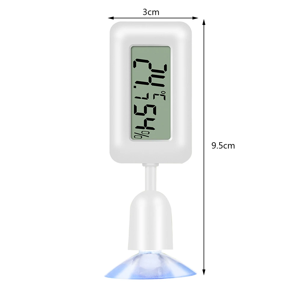 Reptile Thermometer Hygrometer 360° Rotation Suction Luminous Digital  Temperature Humidity Meter Bearded Dragon Terrarium Tank