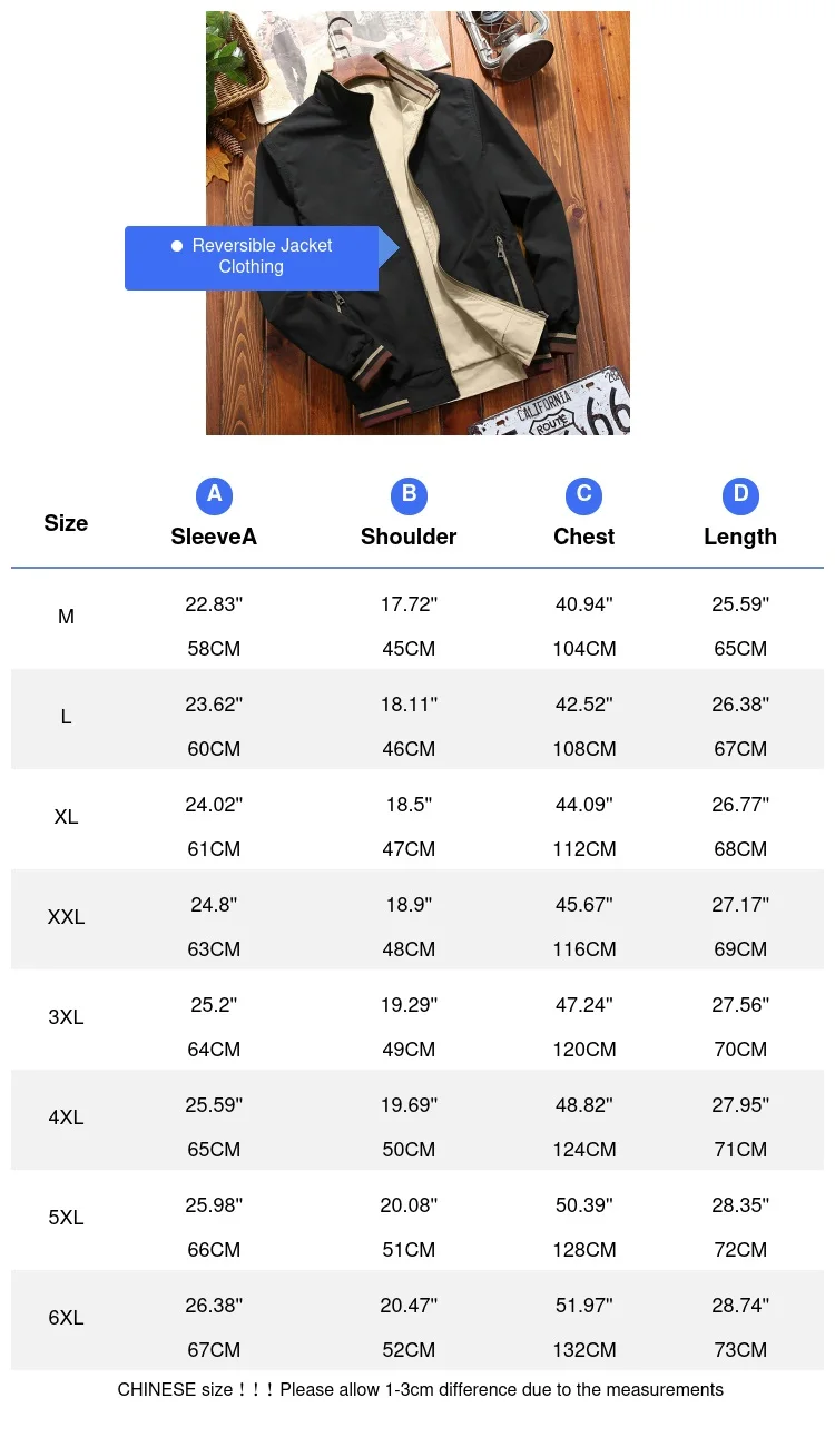 Spring Autumn Mens Bomber Jackets Fashion Men Stand Collar Reversible Coats Leisure Men Windbreaker Trend Jackets Clothing 6