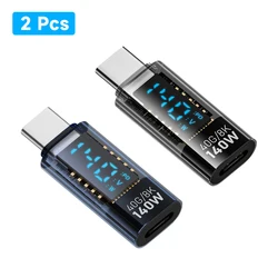 140W USB - C Adapter with LED Display and Power Meter - High - Speed USB4 Thunderbolt Extension (1 Black 1 Blue)
