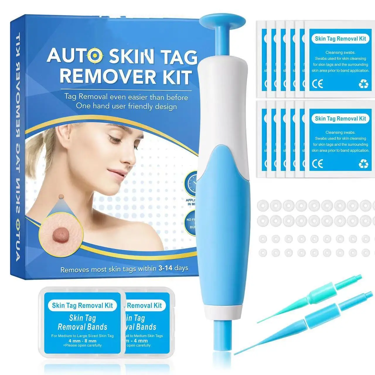 Skin Tag Removal Tool Skin Tag Removal Pen 2 In 1 Auto Micro Skin Tag Remover Device Portable Skin Tag Removal Kit Adult Mole Stain Wart Corn Remover Face Care Beauty Tool