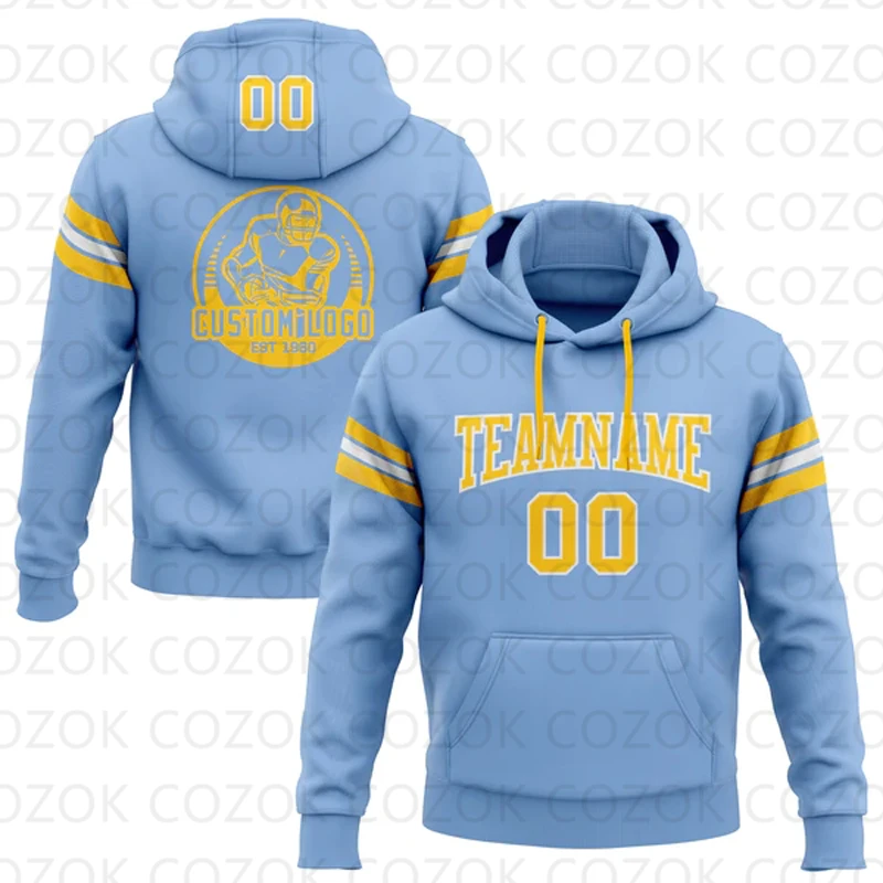 Customized Hoodie Blue Orange White Color Jersey 3D Printed  Unisex Pullovers Hoodie Casual Sweatshirts