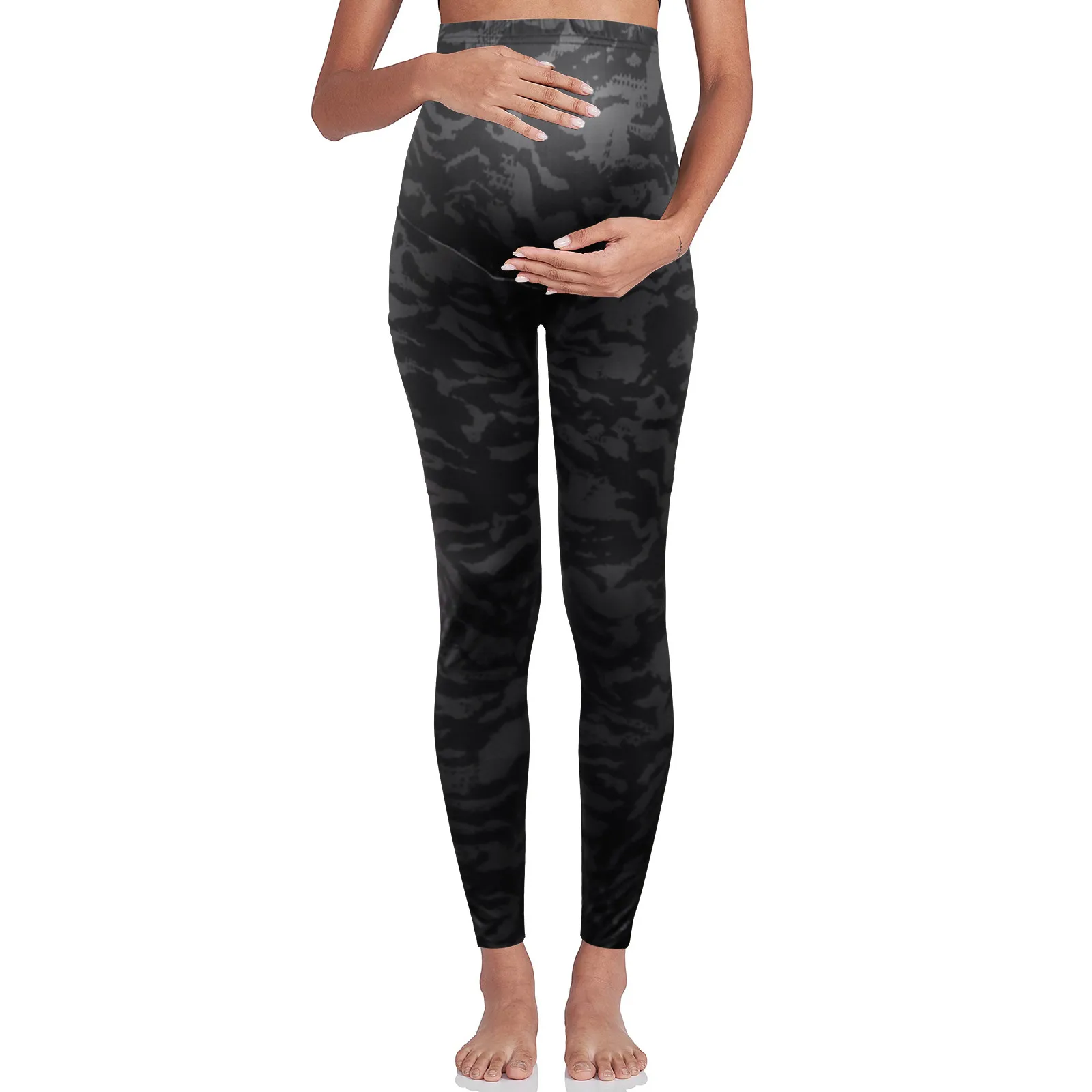 Fashion Maternity Legging Women Pregnant High-Waisted Essentials Yoga Pants Print Soft Seamless Trousers vetement femme enceinte