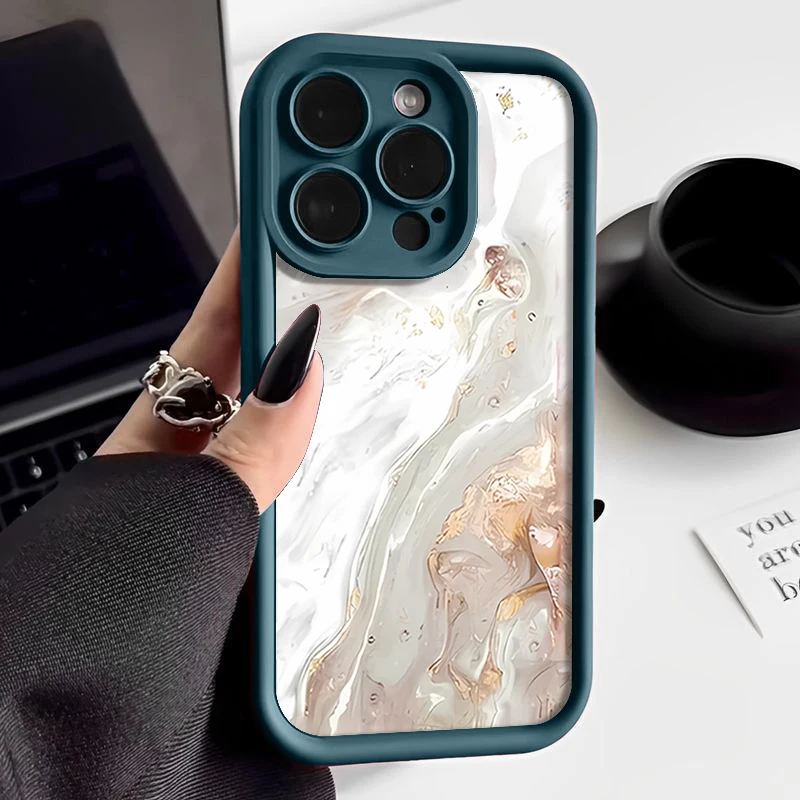 Marble Pattern Candy Color TPU Soft Phone Case Cover