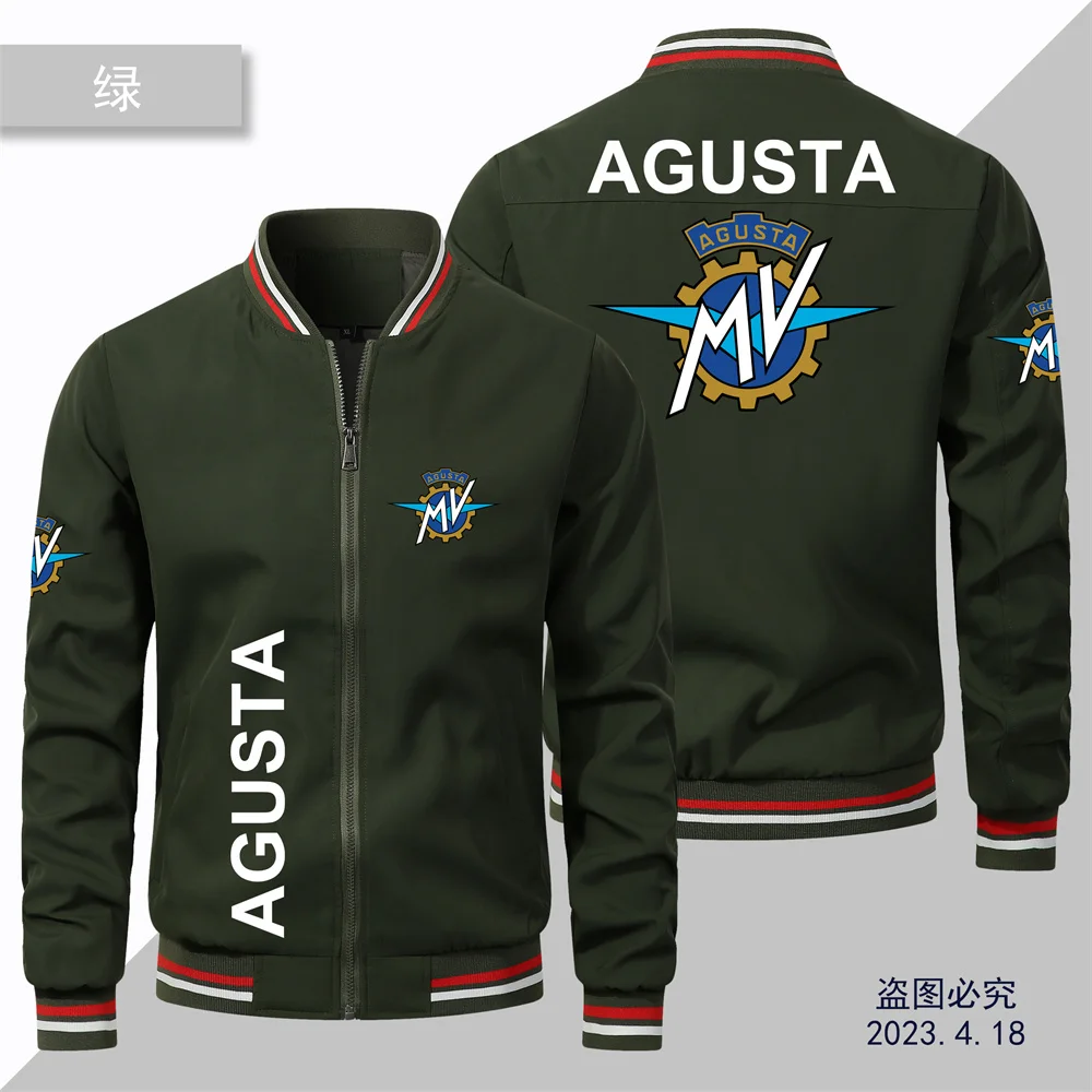 MV AGUSTA 프린트 로고 재킷 남성용, 오버사이즈 파일럿 재킷, 경량 의류, 인기 신상