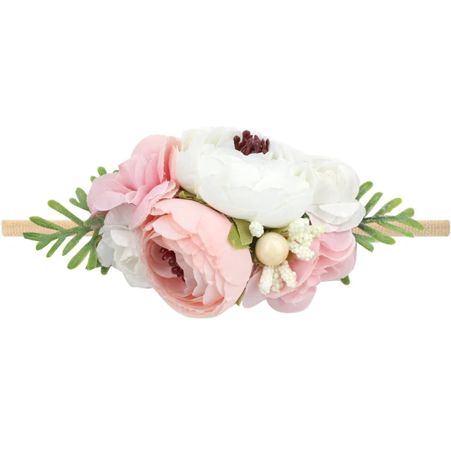 Pearl Lace Artificial Flower Headband Newborn Headband for Baby Girl Handmade Hairband Hair Accessories резинки для волос детям 42