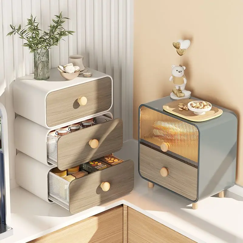 

Dust-Proof Water Cup with Drawer Shelf Desktop Storage Cabinet Office Living Room Dining Room Snack Tea Cup Holder