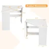 Corner Computer Desk, Space-Saving Triangular Writing Desk w/ 2 Storage Shelves & 2 Cable Holes, Multi-Functional Consol 3
