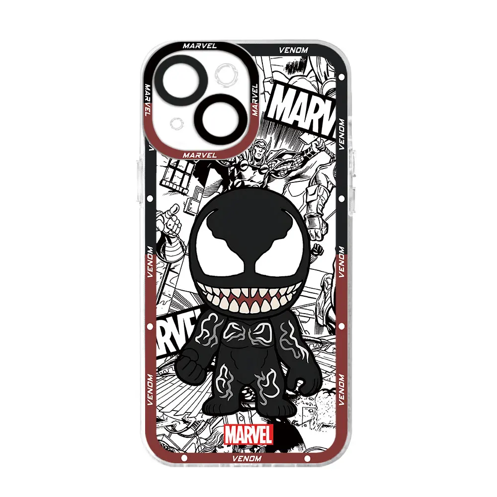 thumbnail image 1 of Funda de teléfono para iPhone SE, 15 Plus, 11, 13 Pro Max, X, XS, XR, 7, 6s, 14 Pro, 12 Mini, 8, TPU suave transparente, Marvel, Spider Man, Groot, 1 of 5