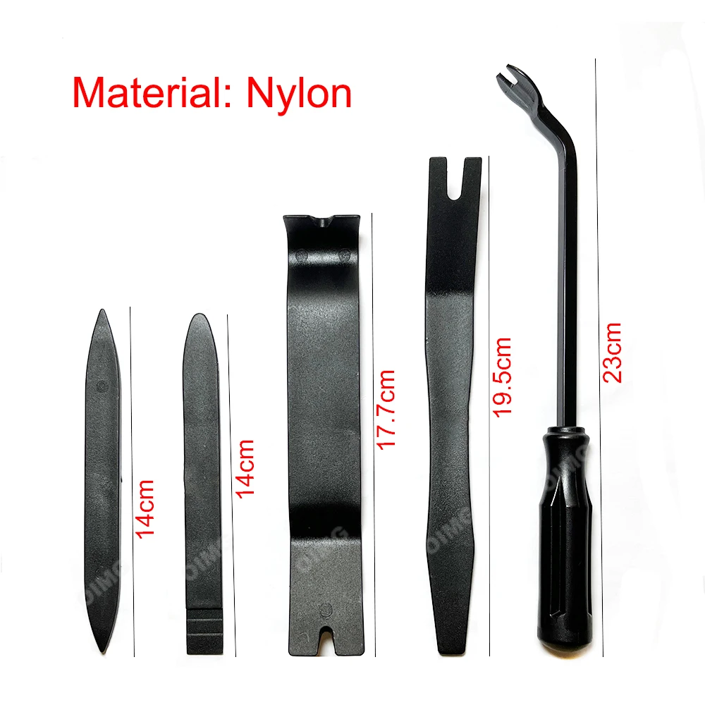Metal Auto Door Clip Trim Remover Tools Kits Car Interior Dash Radio Audio Installer Pry Car Fastener Disassembly Tool 4