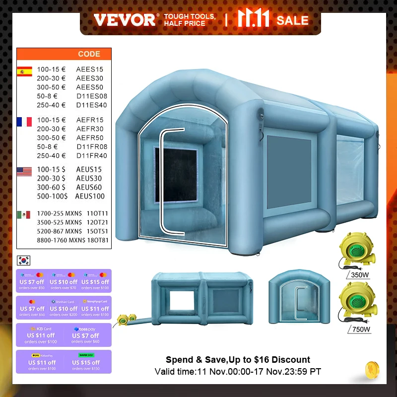 Portable Paint Spray Mobile Booth Inflatable tent car paint cabin with