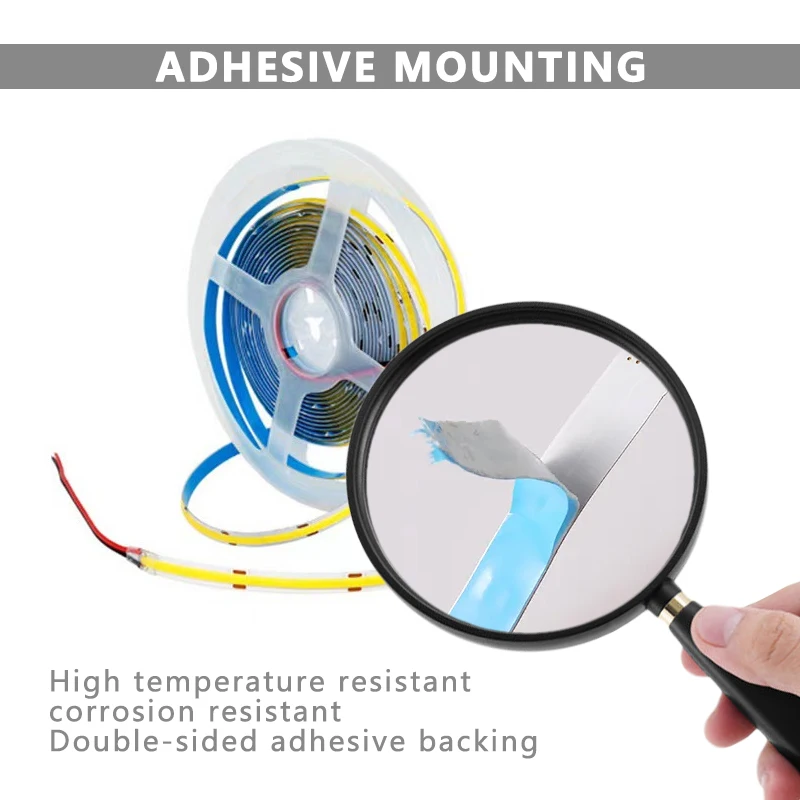 Super Bright Flexible COB LED Strip Light - Neon Tape for Kitchen and Room Decor, 8mm Width, Available in 5m/10m Lengths