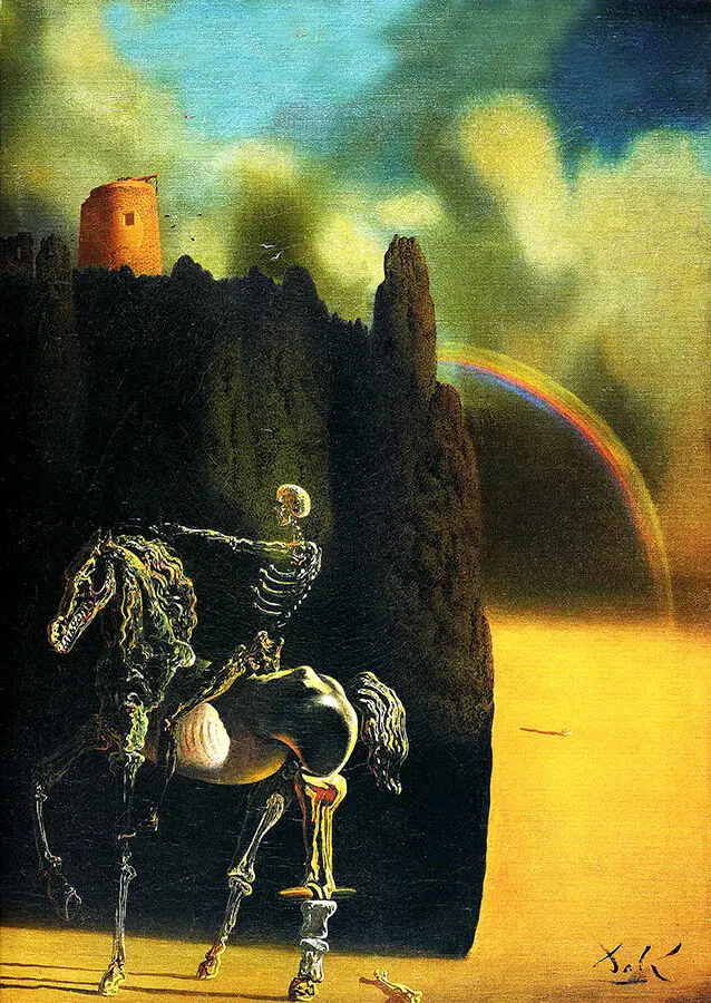 Salvador Dali "Death Of The Rider" Giclée Of Painting Silk Art Prints Wall Art For Living Room Bedroom Decor