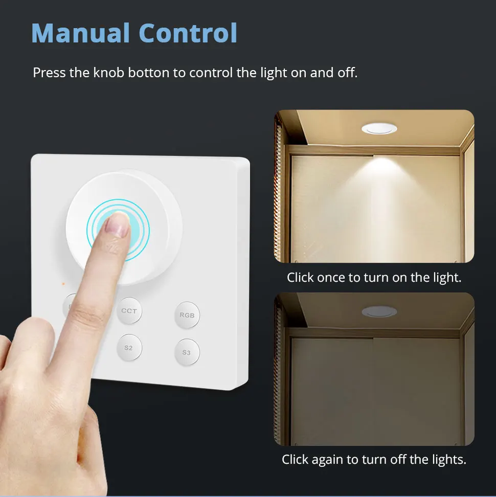 Zemismart Micro Intelligent Knob Switch Wireless Dimmer Rotary Control Matter Wi