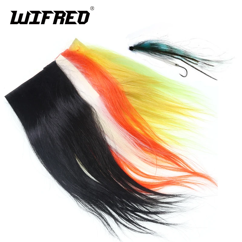 

Wifreo 2PCS Natural Cashmere Goat Hair Fly Tying Material for Saltwater Streamer Pike Muskie Salmon Tube Flies 5" - 8" Long Hair