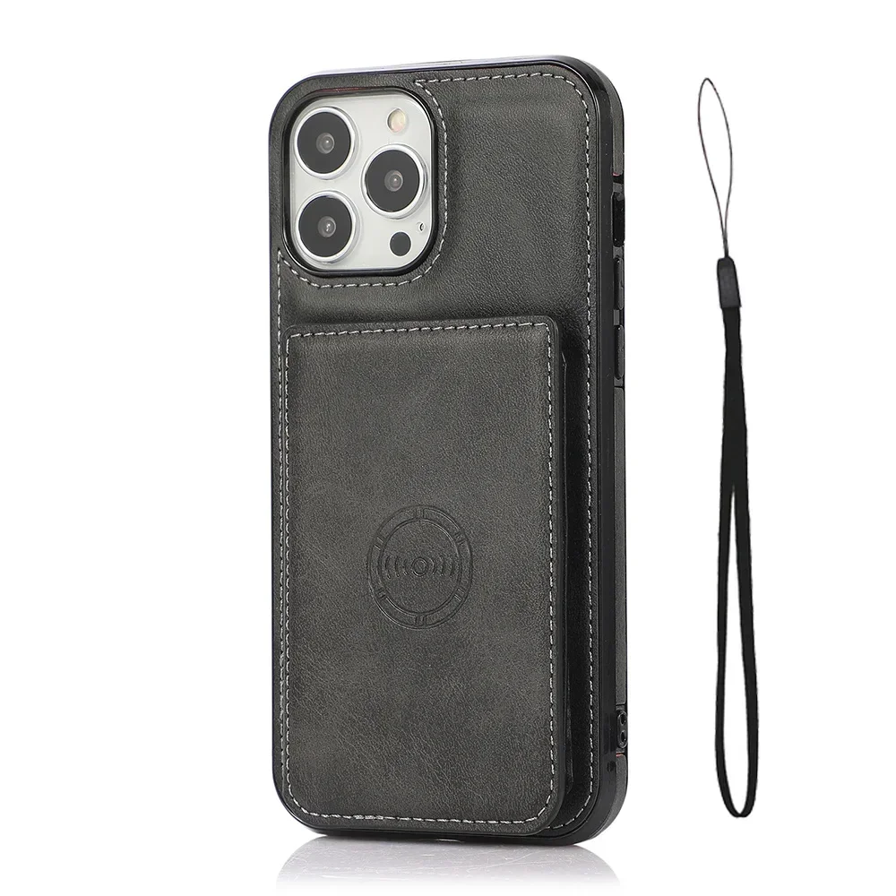 Premium Magnetic Flip Wallet Phone Case with Leather Cover and Credit Card Holder