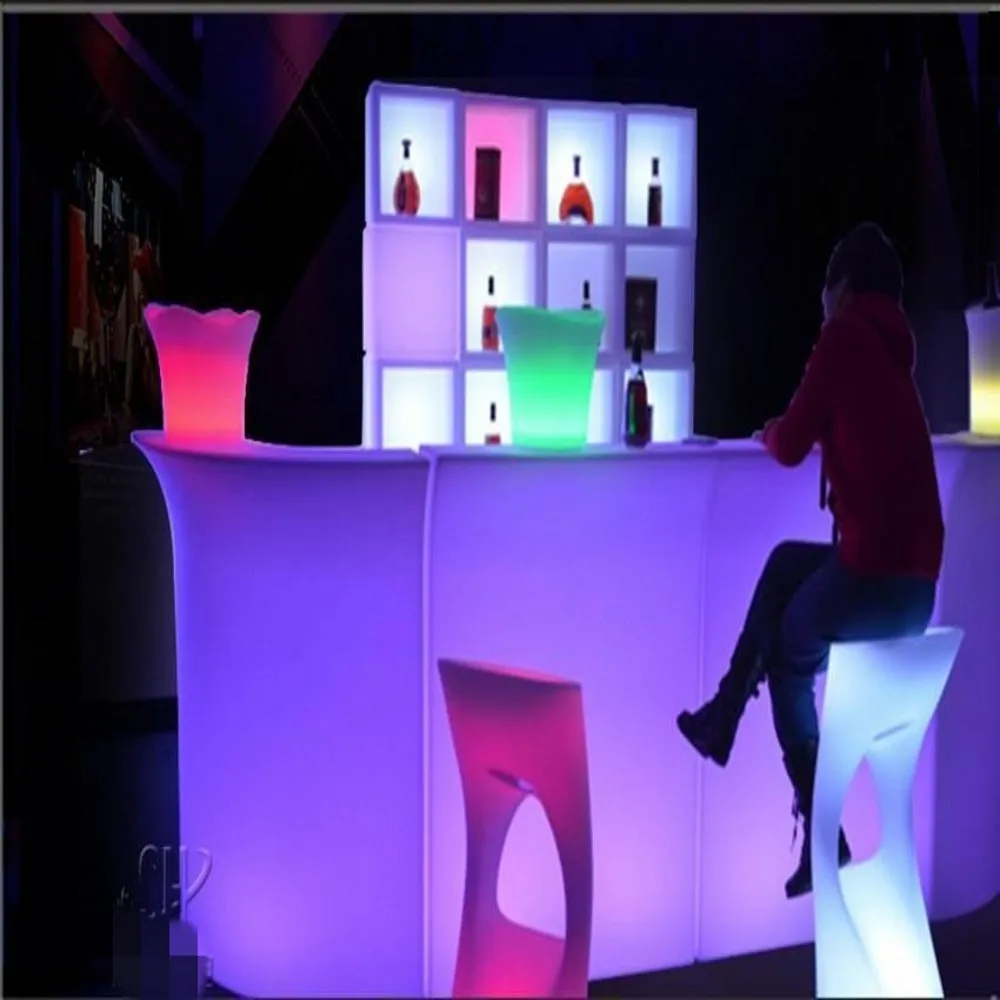 New Rechargeable Wine Cabinet Lighting Bar Counter Waterproof Bar Disco Ktv Waiter Cocktail Tables Nightclub Furniture