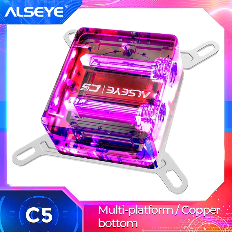 Alseye-bloco Refrigerador de Água Base de Cobre Led Resfriamento a Água para Intel e Amd Lga 775 115x 1366 2011 Am2 Mais Am3 Mais Am4