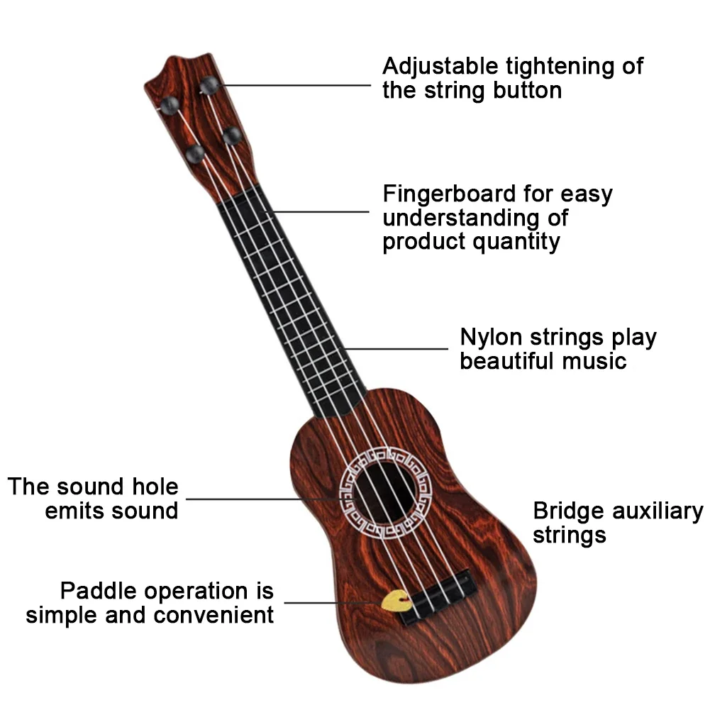 Children Ukulele Guitar Toy 41/25cm Can Be Used To Play Elementary Instruments With Paddles Simulating Music Toys Holiday Gifts ukulele set