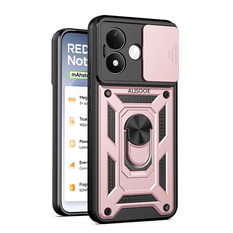 Shockproof Armor Case with Magnetic Holder Ring Stand and Enhanced Protection