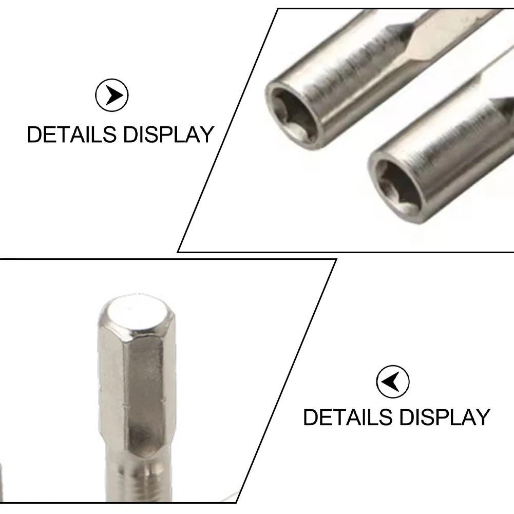 6 Stück 1/4-Zoll-Sechskant-auf-4-mm-Steckschlüsseladapter, Schraubendreher-Bithalter, Stahl-Schraubendreher-Bithalter für Elektronik-Reparatur, Handwerkzeuge – Detail 1