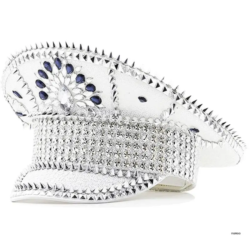 

Blingbling Captain Hat Night Club Stage Props Hats Bridal Headdress